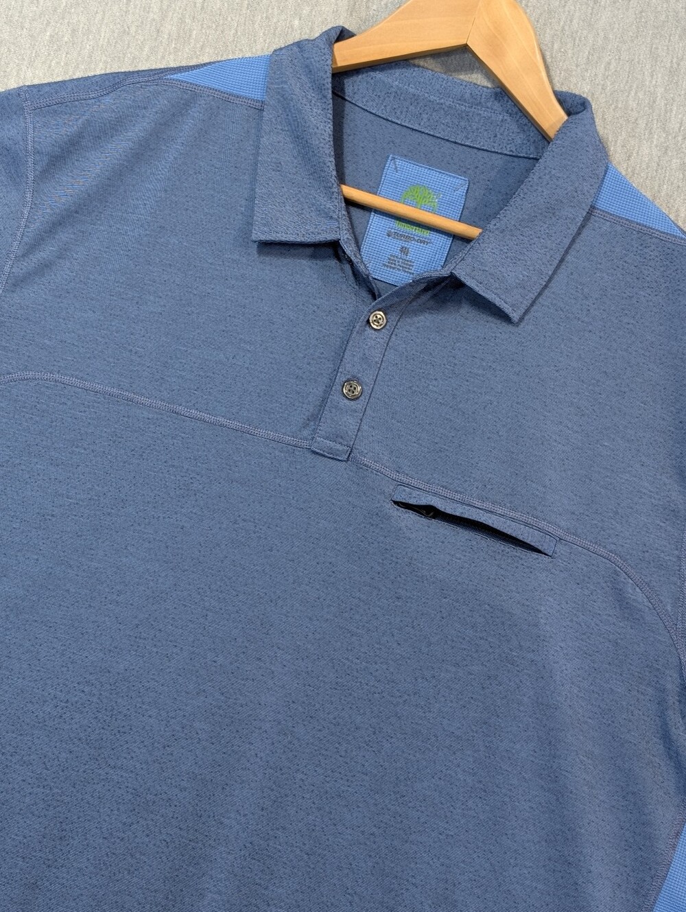 Timberland Performance Turbo-Dry Polo Shirt Men's XXL Blue Quick Dry